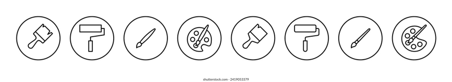 Dibujar vector de icono. símbolo y signo de pincel. vector de icono de rodillo de pintura