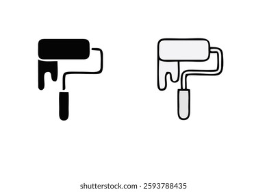 Paint icon vector. paint brush sign and symbol. paint roller icon vector