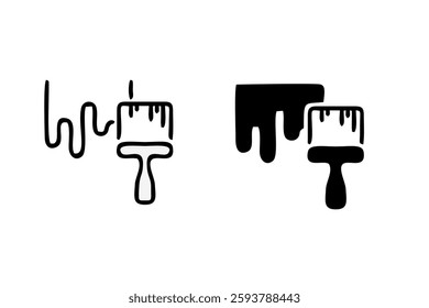 Paint icon vector. paint brush sign and symbol. paint roller icon vector