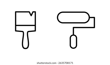 Pintar ícone vetor. pintar símbolo e sinal de pincel. pintar ícone de rolo vetor