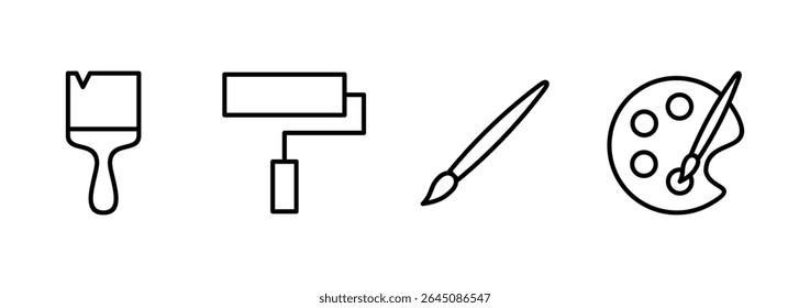 Paint icon vector. paint brush sign and symbol. paint roller icon vector