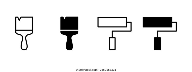 Paint icon vector. paint brush sign and symbol. paint roller icon vector