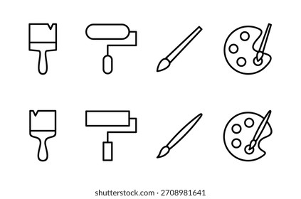 Pintar ícone vetor. pintar símbolo e sinal de pincel. pintar ícone de rolo vetor
