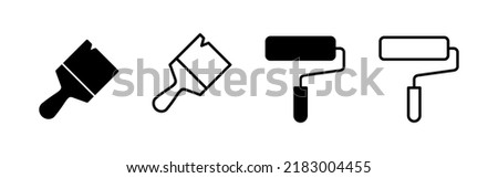 Paint icon vector. paint brush sign and symbol. paint roller icon vector