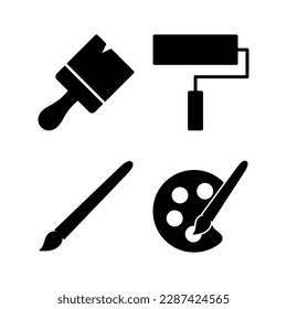 Dibujar ilustración vectorial de icono. símbolo y signo de pincel. vector de icono de rodillo de pintura