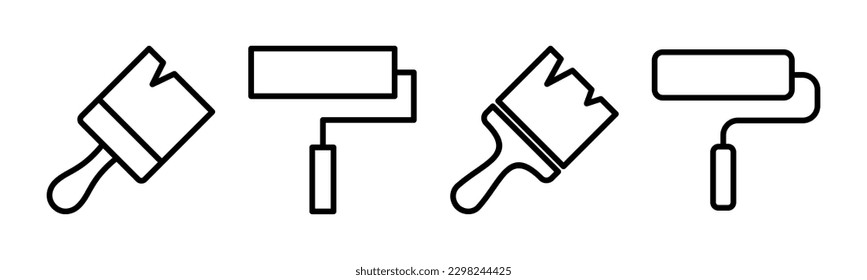 Paint icon vector illustration. paint brush sign and symbol. paint roller icon vector