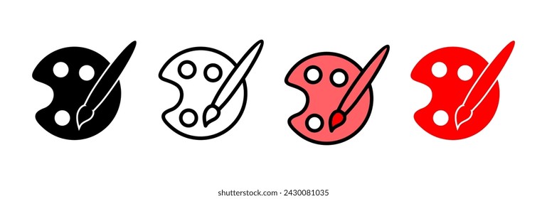 Ilustración vectorial de icono de pintura. signo y símbolo de pincel. vector de icono de rodillo de pintura