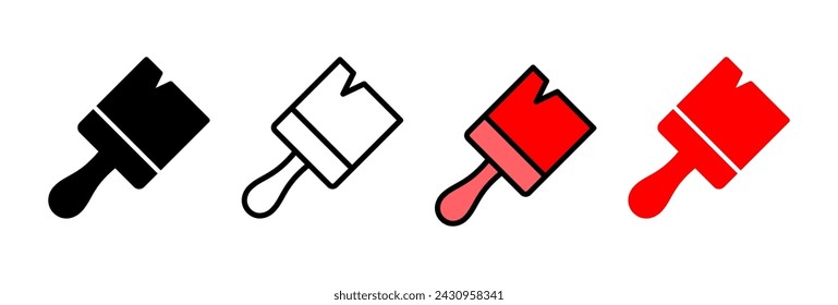 Ilustración vectorial de icono de pintura. signo y símbolo de pincel. vector de icono de rodillo de pintura