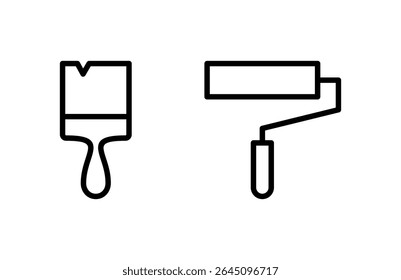 Paint icon vector illustration. paint brush sign and symbol. paint roller icon vector