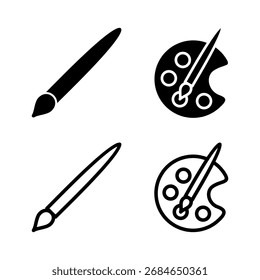 Icono de pintura Ilustración vectorial. signo y símbolo de pincel. Vector de icono de rodillo de pintura