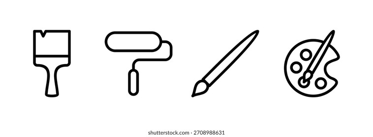Paint icon vector illustration. paint brush sign and symbol. paint roller icon vector