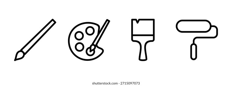 Paint icon vector illustration. paint brush sign and symbol. paint roller icon vector