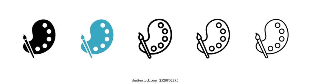 Conjunto de Ilustraciones vectoriales de iconos de pintura