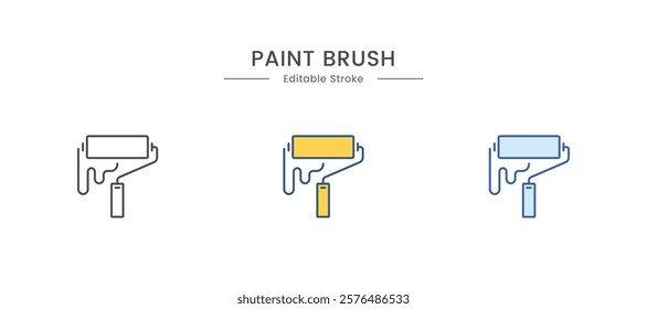 Paint icon vector isolated on white background. Paint brush vector icon. Paint roller icon