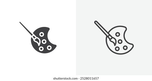 Paint icon vector icon set in black and white color.