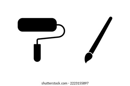 Paint icon vector for web and mobile app. paint brush sign and symbol. paint roller icon vector