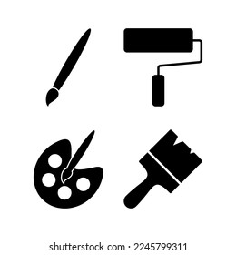 Paint icon vector for web and mobile app. paint brush sign and symbol. paint roller icon vector