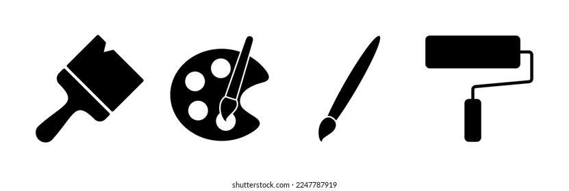 Paint icon vector for web and mobile app. paint brush sign and symbol. paint roller icon vector