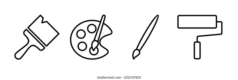 Paint icon vector for web and mobile app. paint brush sign and symbol. paint roller icon vector