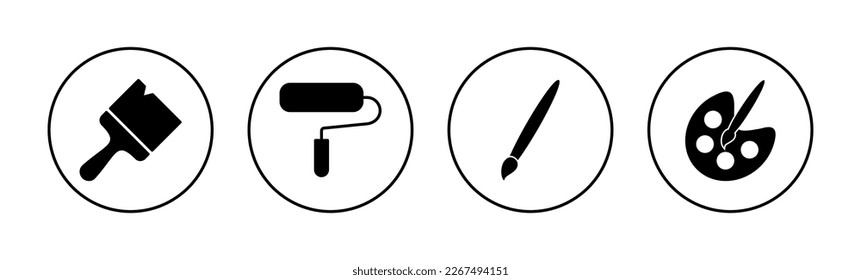 Paint icon vector for web and mobile app. paint brush sign and symbol. paint roller icon vector