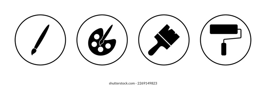 Paint icon vector for web and mobile app. paint brush sign and symbol. paint roller icon vector