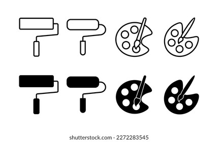 Paint icon vector for web and mobile app. paint brush sign and symbol. paint roller icon vector