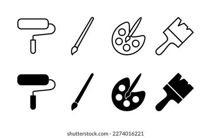 Paint icon vector for web and mobile app. paint brush sign and symbol. paint roller icon vector