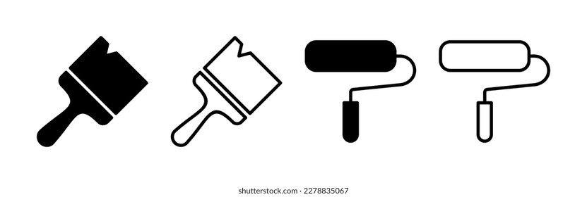 Paint icon vector for web and mobile app. paint brush sign and symbol. paint roller icon vector