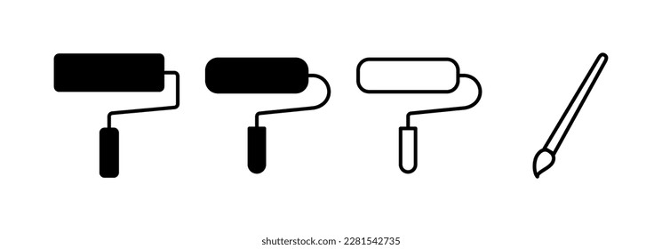 Paint icon vector for web and mobile app. paint brush sign and symbol. paint roller icon vector