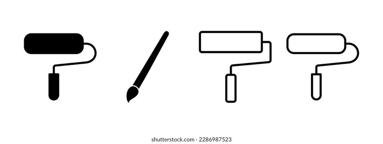 Paint icon vector for web and mobile app. paint brush sign and symbol. paint roller icon vector