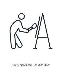 Paint icon. vector.Editable stroke.linear style sign for use web design,logo.Symbol illustration.