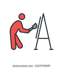 Paint icon. vector.Editable stroke.linear style sign for use web design,logo.Symbol illustration.