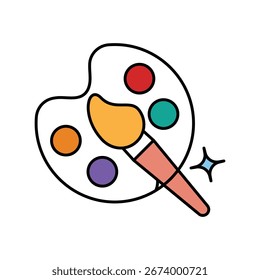 Pintar ícone com fundo branco vetor ilustração stock