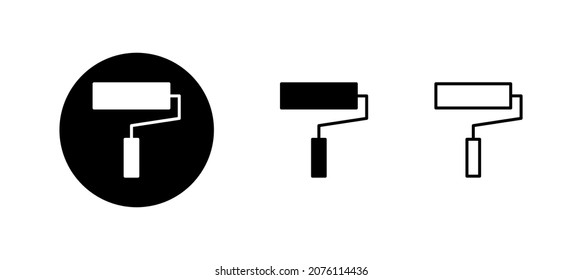 Paint icons set. paint brush sign and symbol. paint roller icon vector