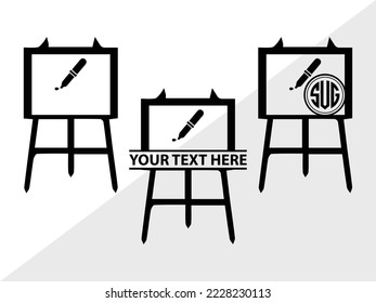 Paint Icons Set Monogram Printable Vector Illustration