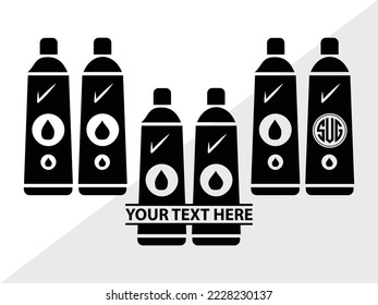 Paint Icons Set Monogram Printable Vector Illustration
