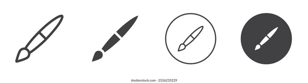 Iconos de pintura Logotipo de Vector de contorno simple