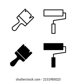Paint Icons Vektor. Malpinselzeichen und Symbol. Farbrollensymbol-Vektorgrafik