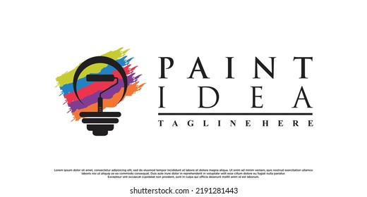 Paint idea logo design with creative modern concept Premium Vector