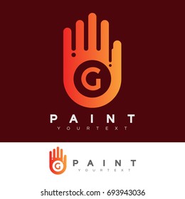 paint initial Letter G Logo design