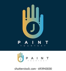 paint initial Letter J Logo design