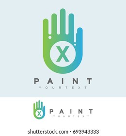 paint initial Letter X Logo design
