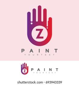paint initial Letter Z Logo design