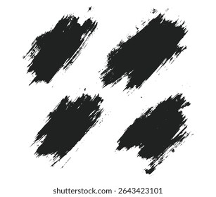 Paint ink black splash brush stroke illustration background design set
