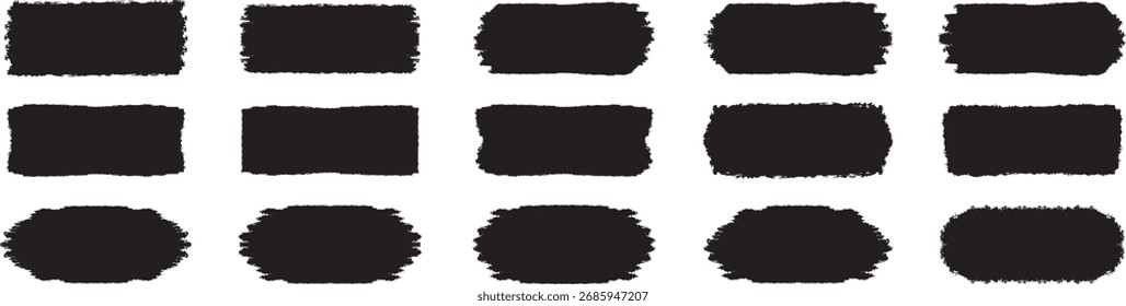 Farbe, Tintenpinsel, schwarze Pinselstriche, Pinsel, Linien, Rahmen, Box, grungy. Grungy Pinsel Sammlung.	