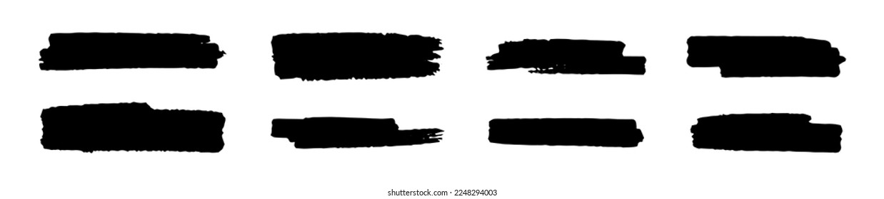 Paint ink brush collection bundle elements. Abstract black marker vector illustration.