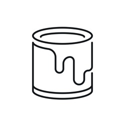Paint Jar Linear Icon. Thin Line Customizable Illustration. Vector Isolated Outline Drawing. Editable Stroke