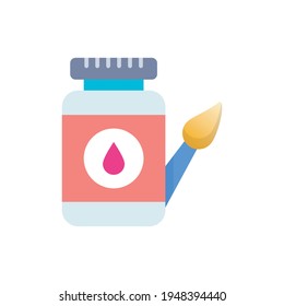 Icono de Estilo de Ilustración plana vectorial de tarro de pintura. EPS 10