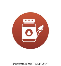 Paint Jar Vector Round Icon. Art and Culture Symbol EPS10 File.