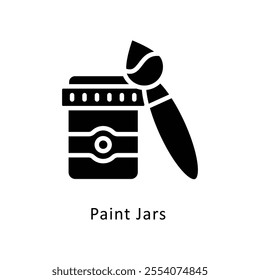 Paint Jars vector Glyph Cricle Icon.Eps file 10
